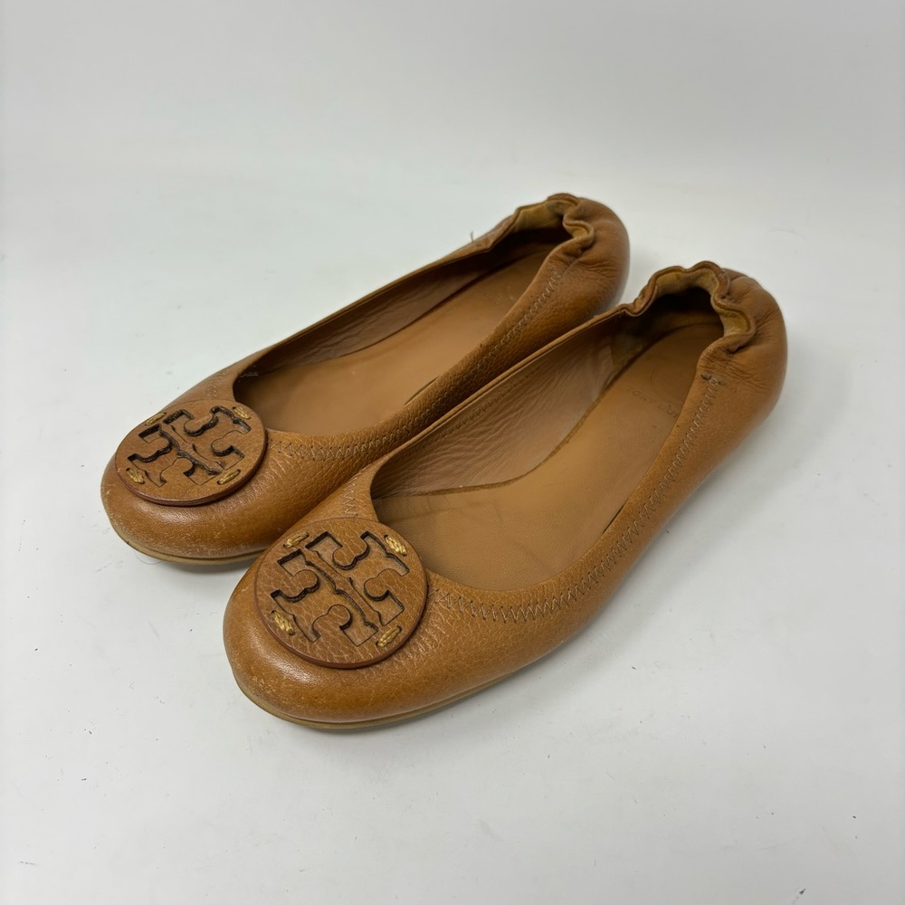 Tory Burch Reva Pebbled Leather Ballet Flats Size 7.5